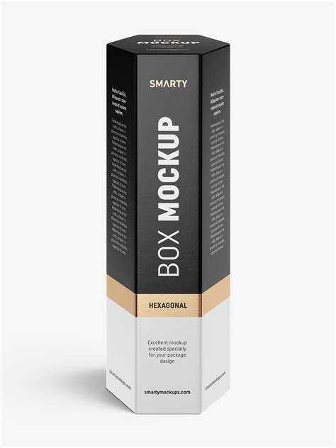 Hexagonal box mockup / white - metallic - kraft - Mockups Design