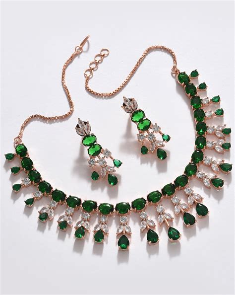 Gold Plated Stone Designer Necklace Set