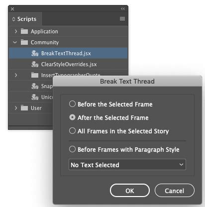 InDesign Break Text Thread 的图像结果