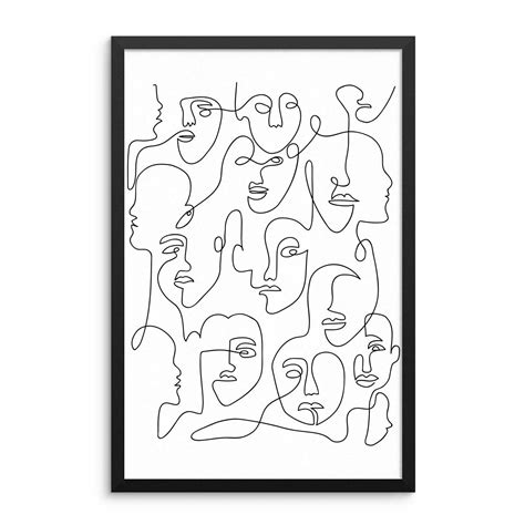 Single Line Face Art Print, Minimalist Woman Line Drawing, Line Art ...