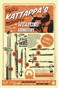 Baahubali Kattappa's Weapon Armoury (Officially Licenced) Paper Print ...