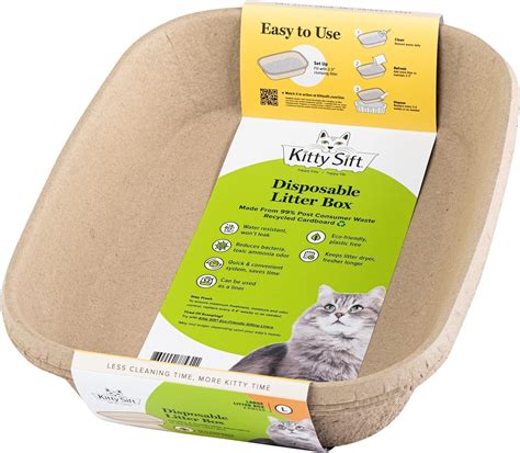 Amazon.com: Bundle of Kitty Sift (6-Pack) Large Disposable Cat Litter ...