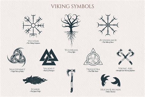 Hand drawn Viking Runes & Symbols, a Decorative Illustration by ...