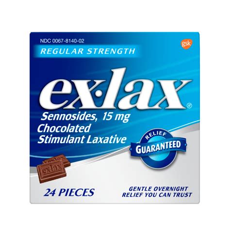 Ex-Lax Regular Strength Chocolated Stimulant Laxative Constipation ...