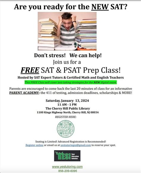 FREE SAT Prep Class , Cherry Hill Public Library, January 13 2024 ...