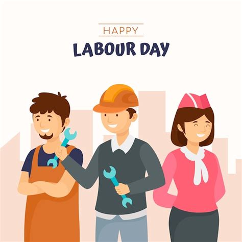 Flat labour day illustration | Premium Vector