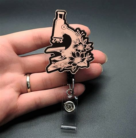 Lab Tech Badge Reel, Microscope Badge, Medical Technologist Badge, Scientist Badge Reel ...