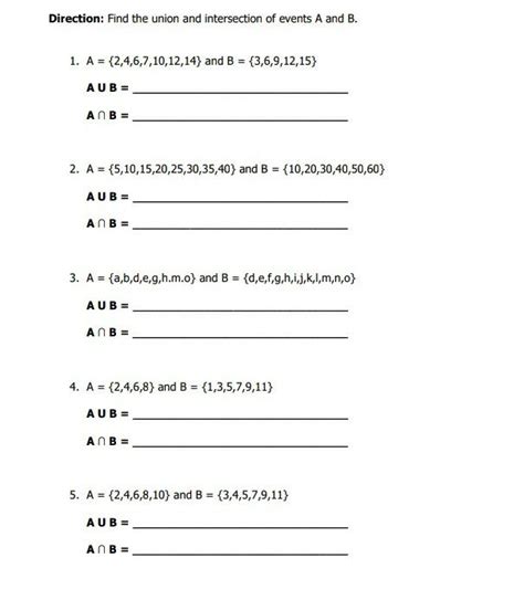 Image result for Union and Intersection Math