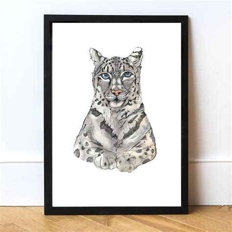 A3 Snow Leopard Art Print – Nina Nou