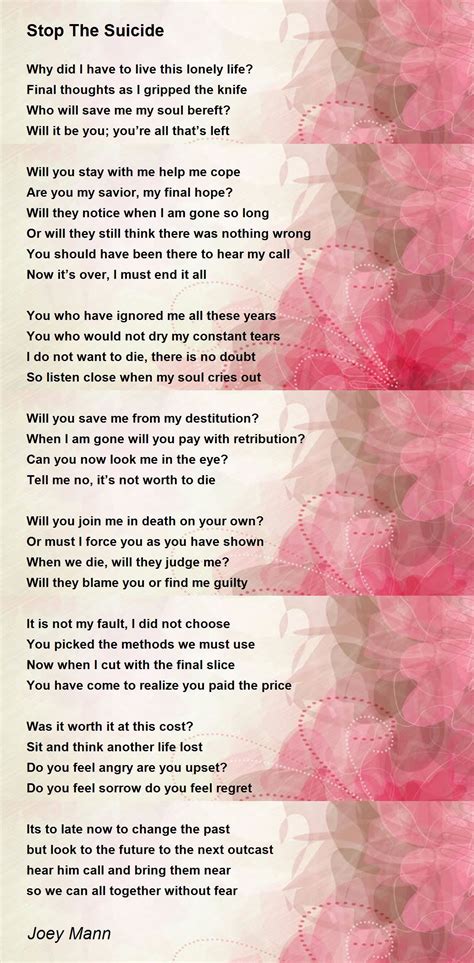 Stop Suicide Poems