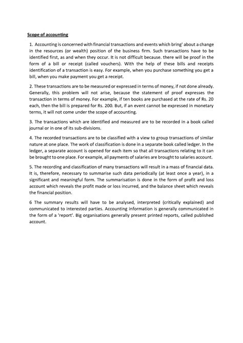 Scope of accounting and Basic accounting terminologies - Scope of ...
