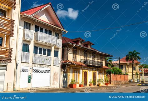 Traditional Architecture of Cayenne, Capital of French Guiana Stock Image - Image of landmark ...