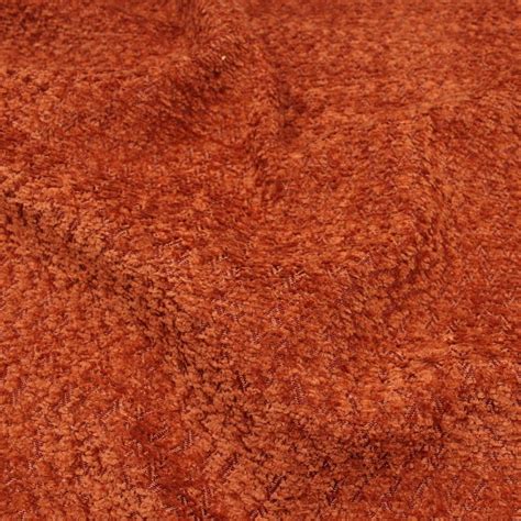 Boucle Chenille Upholstery Fabric Burnt Orange
