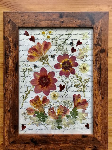 Real pressed flower artwork home decor – Artofit