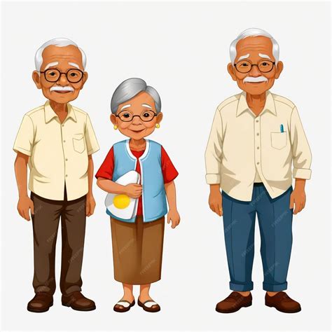 Premium Vector | Filipino Grandpa and Grandma vector set white ...