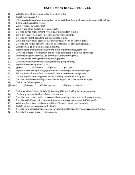 OSY Question Bank - dsfsd - OSY Question Bank....Unit+2+3. 1) With the ...