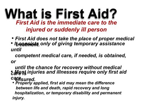 Image result for Define First Aid
