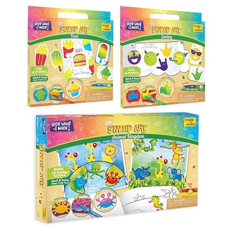 Buy Imagimake Stamp Art - Animal Kingdom - DIY Kids Colouring Book Set ...