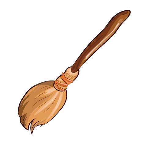 Premium Vector | Cute witch's broom isolated on a white background ...