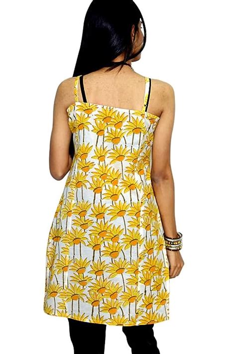 Yellow Printed cotton sleeveless Kurti – Jaipur Hand Block