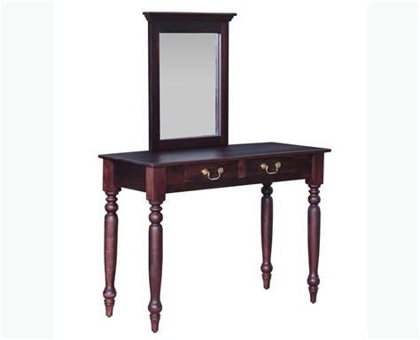Buy Calgary Solid Wood Dressing Table With Wall Hanging Mirror Online ...