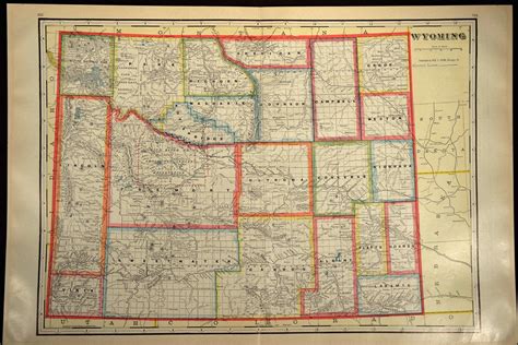 Wyoming County Map - Antique and Colorful
