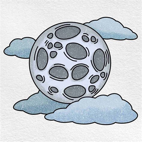 Easy Drawings To Draw Full Of The Moon