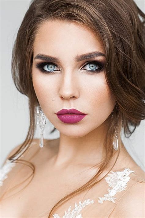 wedding makeup for blue eyes brown hair