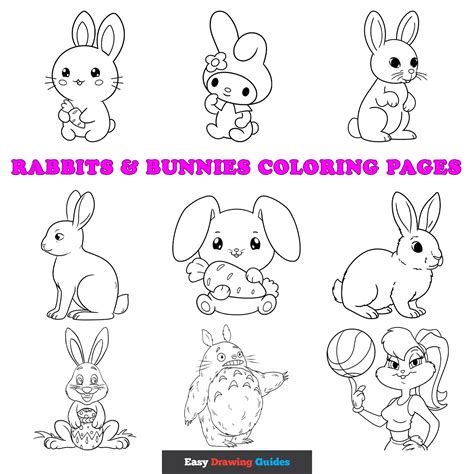Free Rabbits & Bunnies Coloring Pages for Kids - 17 Printable Sheets