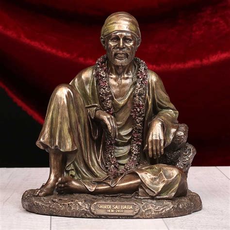 Lord Sai Baba Sitting Asana Made of Bronze Composite - 5.5 x 4.5 x 6 i