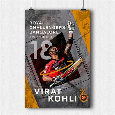 FRAMEO STORE Virat Kohli RCB poster, Virat Kohli Royal Challengers ...