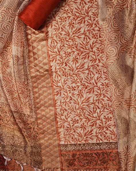 Kota Silk Hand Block Printed Suit with Kota Silk Zari Dupatta – Lavanya ...