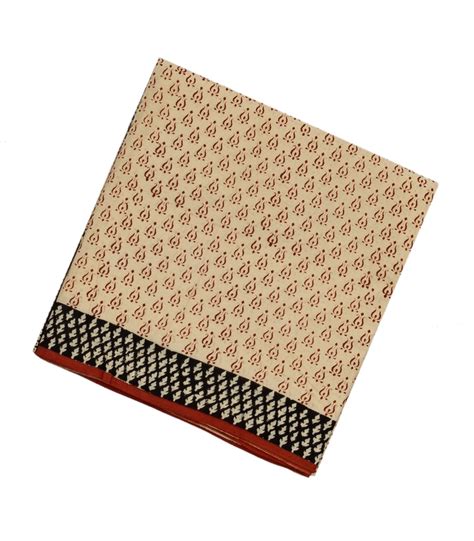 Cream Woven Jaipur Cotton Saree Printed With Rust Floral Motifs – RmKV ...