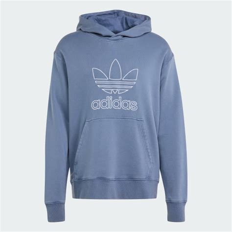 adidas Adicolor Outline Trefoil Hoodie - Blue | Free Shipping with adiClub