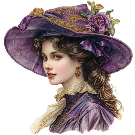 Lady with hat illustration victorian lady | Premium AI-generated image