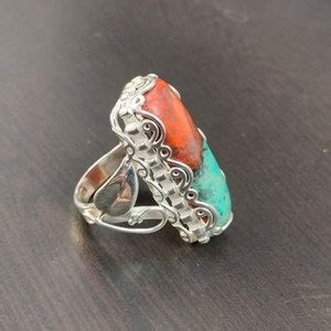 Buy Sonora Jasper Ring, Silver Ring, Natural Gemstone, Red Cuprite ...