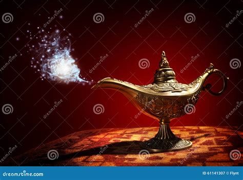 Magic Aladdins Genie lamp stock image. Image of fantasy - 61141307