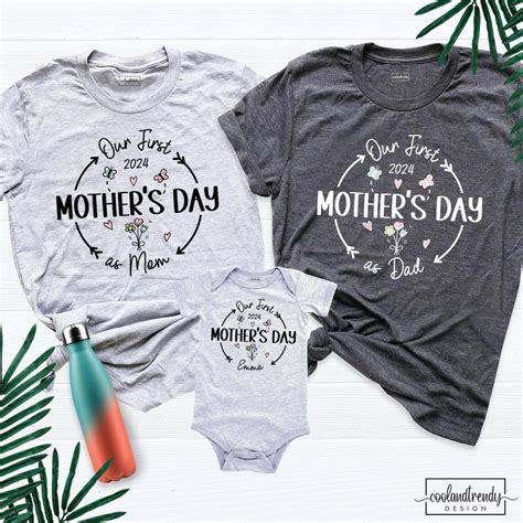 Our First Mother's Day as Family Shirts, Dad Mom and Baby Matching ...