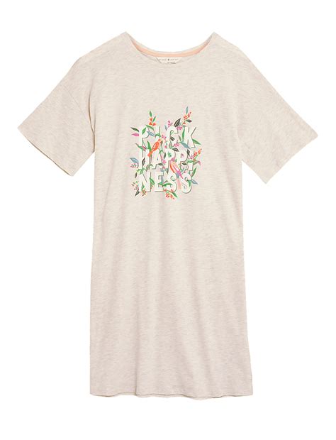 Buy Cotton Pick Happiness Slogan Nightdress at Marks & Spencer