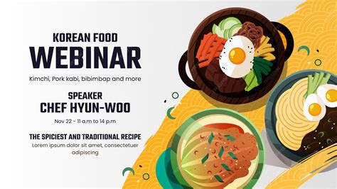 Modelo de webinar de comida coreana tradicional gradiente | Vetor Grátis