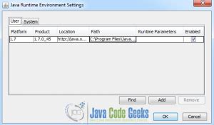 Image result for Java Control Panel Runtime Parameter Version Argument