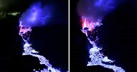 Image result for Kawah Ijen Volcano Exploding Blue Flames