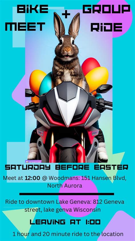 Just a reminder sport bike meet and ride to lake geneva. Meet in north ...