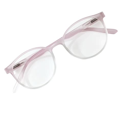 Transparent Pink Two Tone Round Blue Light Glasses – Glasses India Online