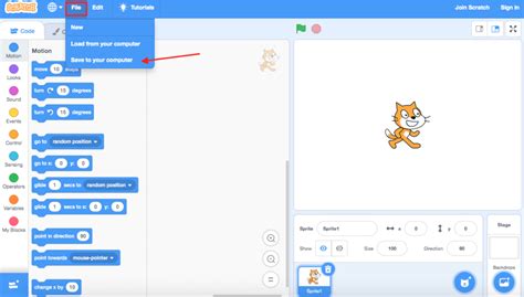How to Save a Project in Scratch 的图像结果