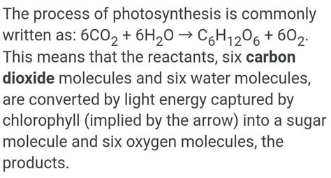 what is the chemical formula of photosynthesis - Brainly.in