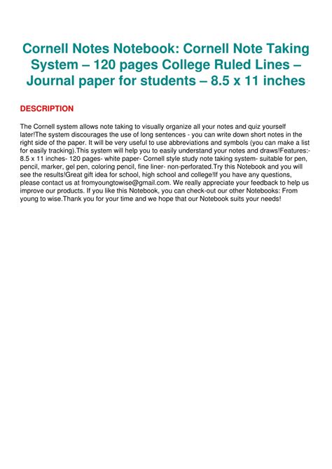 Image result for Cornell Notes Notebook