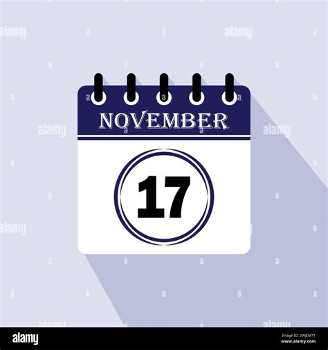 Icon calendar day - 17 November. 17th days of the month, vector ...