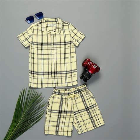 Shop Boys Checked Shirt & Shorts Online at Great Price