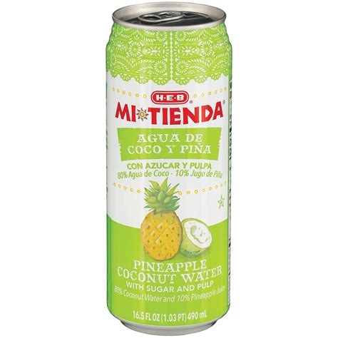 H-E-B Mi Tienda Pineapple Coconut Water with Sugar & Pulp, 16.5 oz ...
